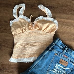 Smocked milkmaid top size M